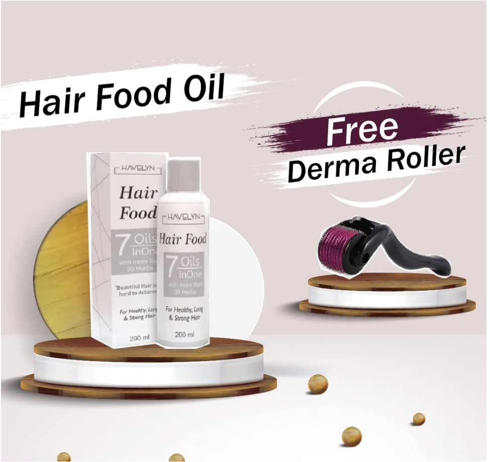 HAIR FOOD OIL + FREE DERMA ROLLER { Free Delivery ]
